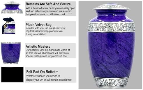 Bold Divine Purple Large Cremation Urn for Adult Ashes
