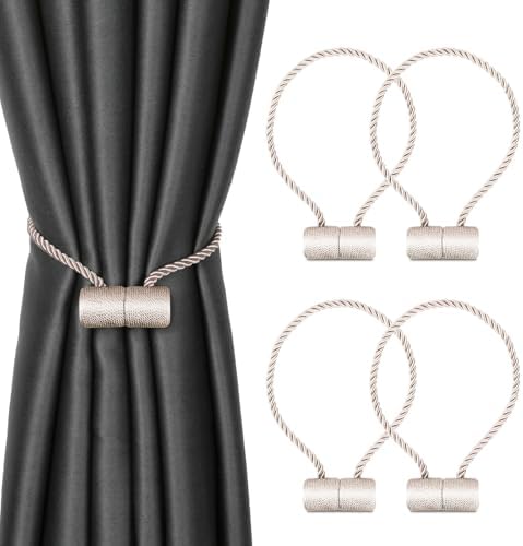 4pcs Magnetic Curtain Tiebacks with Woven Design