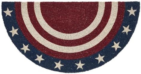 VHC Brands Coir Door Mat Patriotic Half Circle 165x33