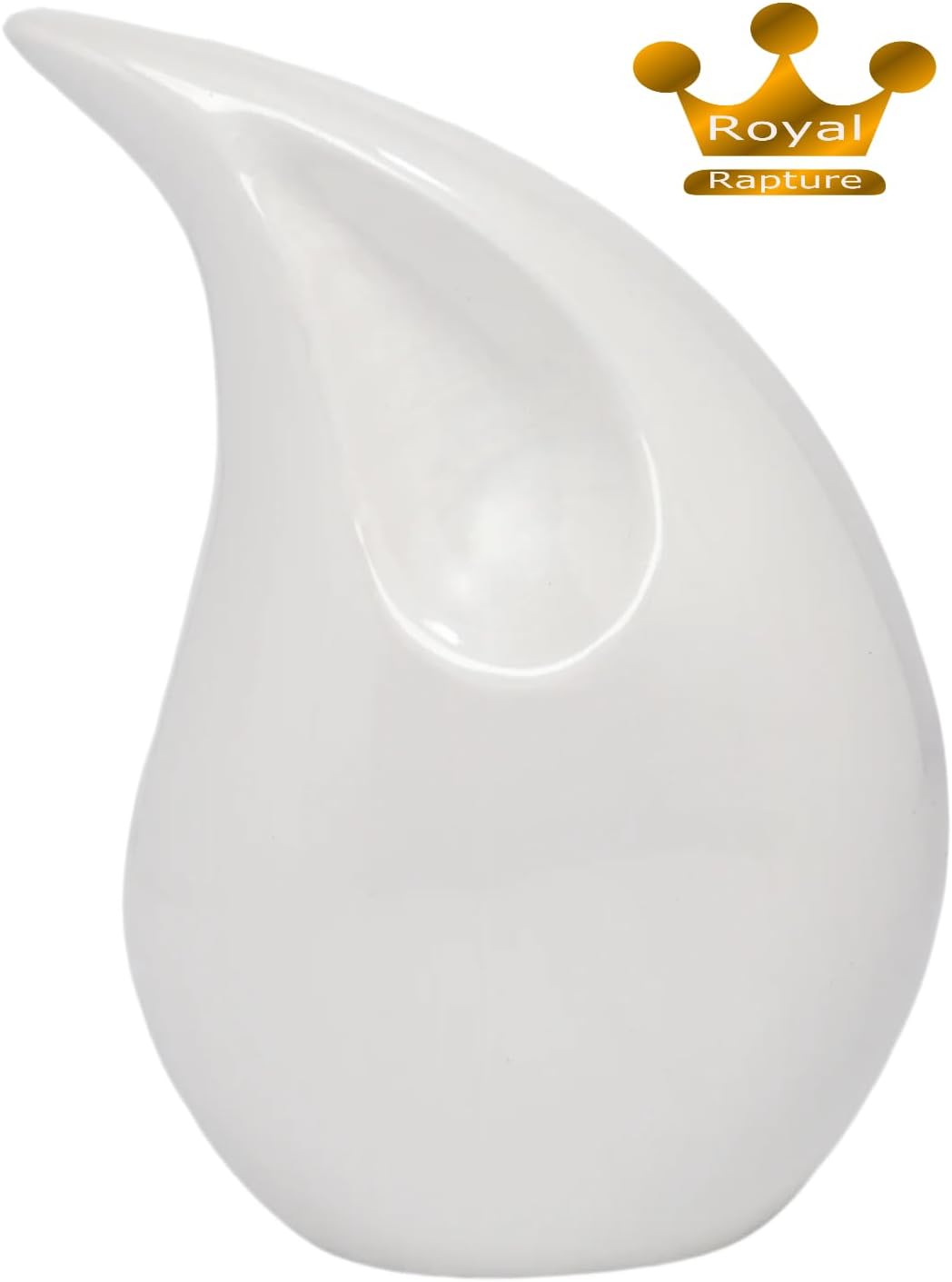 Royal Rapture Teardrop Urn for Ashes 8 Inch White RT01-01
