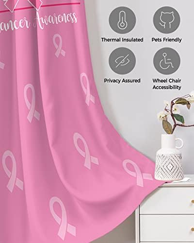 Pink Ombre Door Curtains 54x78 Inch Blackout Panels