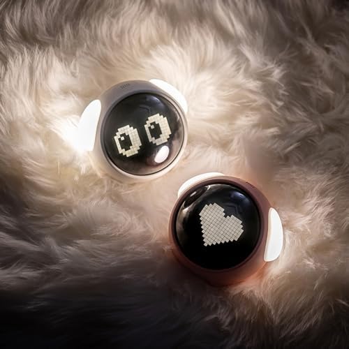 Emoji Alarm Clock Pink Dog Shaped Night Light with Touch Sensor