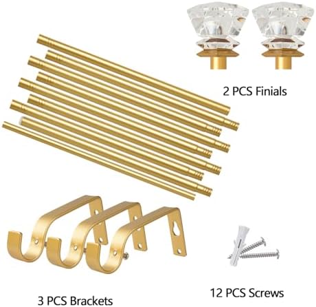 34 Adjustable Curtain Rod 30-126 Inch Gold