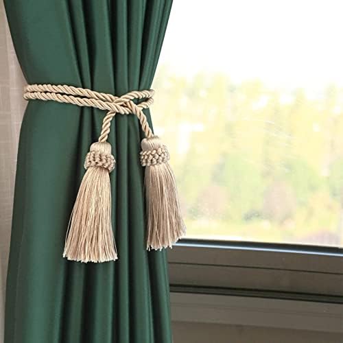 Fenghuangwu Curtain Tiebacks Handmade Decorative Holdbacks Rope with Tassel