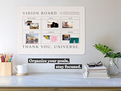 17x23 Vision Board Bulletin Board - No Nails Wall Mounted