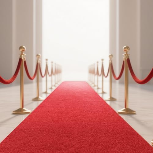 SefowiLif 1000 GSM Extra Thick Red Carpet Runner 3x10ft
