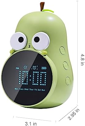 ANMONES Pear Alarm Clock for Kids Triple Alarms 5 Ringtones