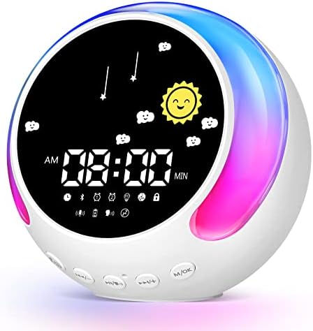 Kids Alarm Clock with Touch Night Light and Bluetooth Speaker