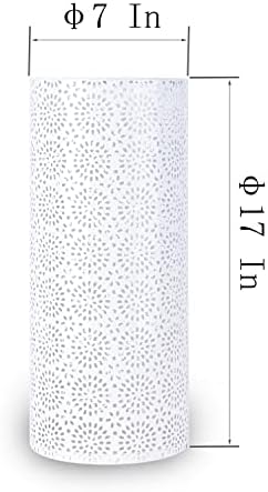 BEWBBAT Umbrella Stand Rack with 3 Hooks White 17x7 Inch