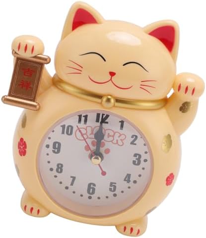 Yosoo Cartoon Lucky Cat Alarm Clock with Good Fortune
