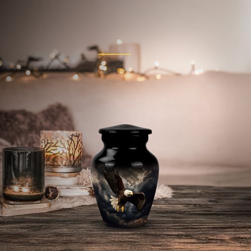 Black Eagle Cremation Urns for Human Ashes 3 Inch 4 Pcs