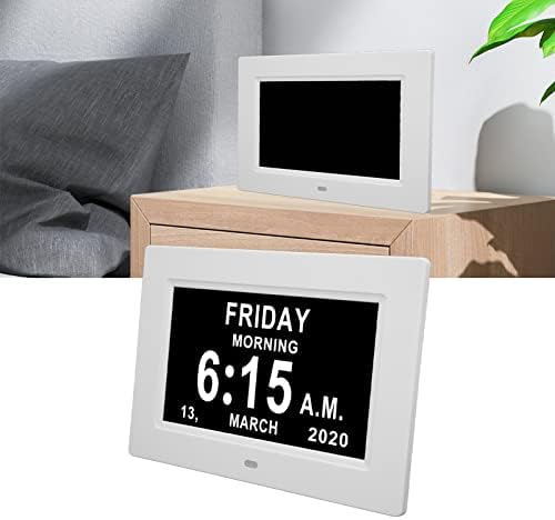 Tangxi 7 Inch Auto Dimmable Digital Day Clock with 8 Languages