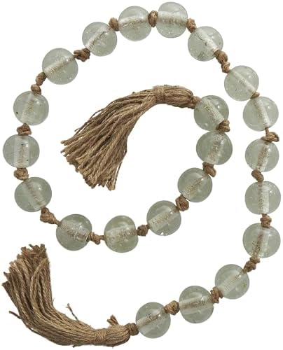 Deco 79 Clear Glass Beaded Garland with Tassel