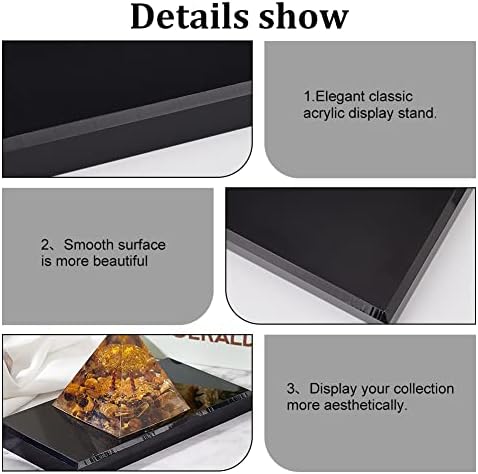 Fingerinspire Acrylic Beveled Display Base Black Rectangular