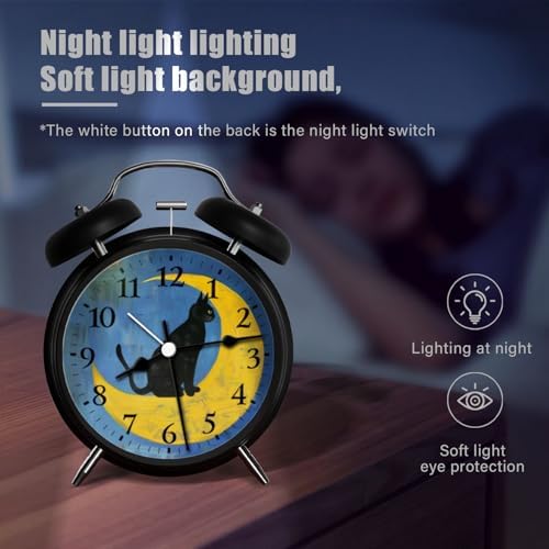 Kyvita Analog Alarm Clock with Night Light and Silent Movement