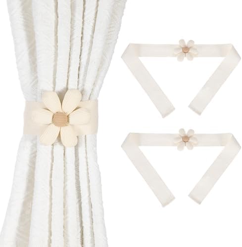 Uxcell Curtain Tiebacks 2 Pack Cute Flower Holdbacks