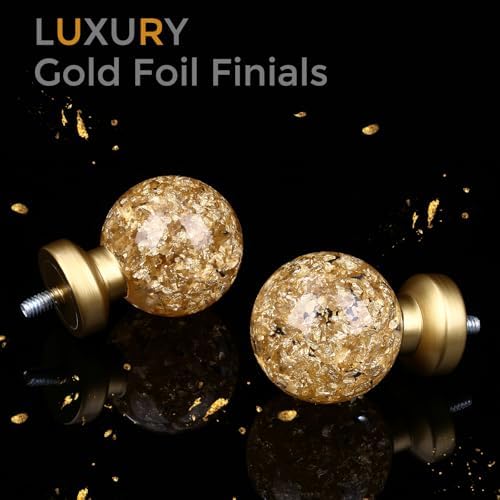 JRZOO Gold Curtain Rods 30-120 Inch Adjustable