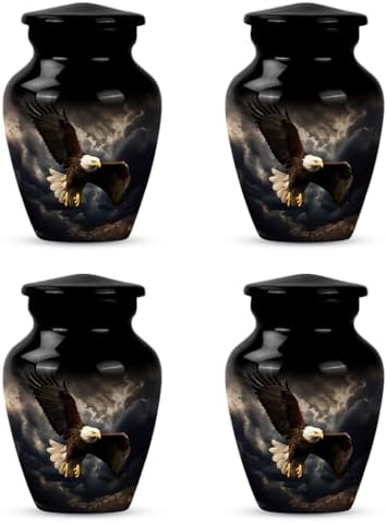 Black Eagle Cremation Urns for Human Ashes 3 Inch 4 Pcs