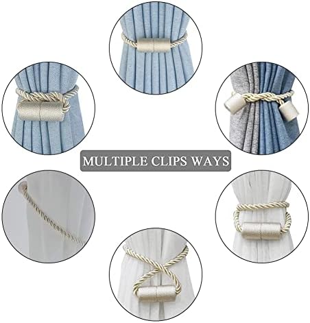 4 Pack Magnetic Curtain Tiebacks - Beige