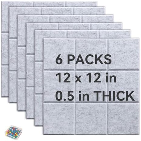 Yunihome Decorative Bulletin Board Wall Tiles 6 Pack