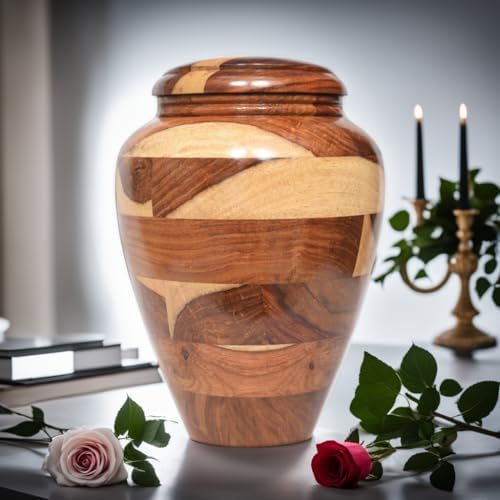 Small Wooden Cremation Urn - Handcrafted Memorial for Human and Pet Ashes