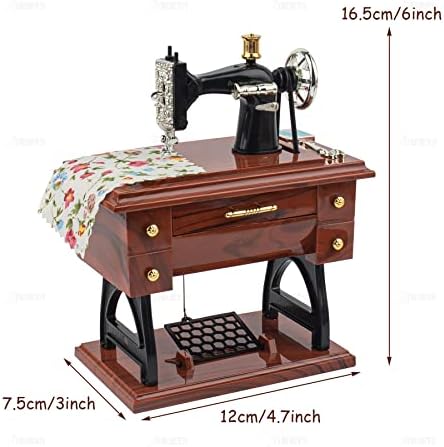 Auear Vintage Music Box Sewing Machine Figurine