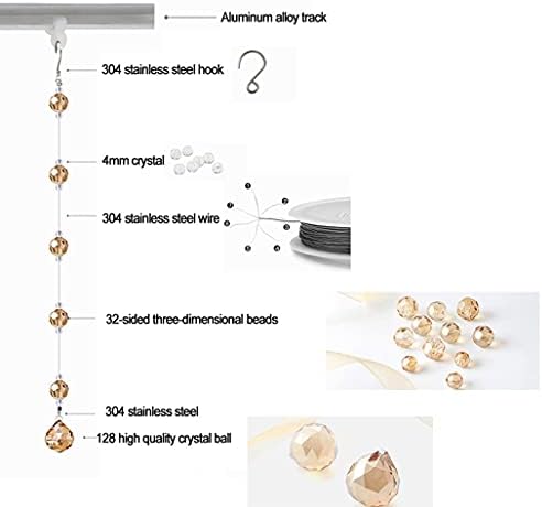 ZHOUXIAO 25 Strands Crystal Room Divider Curtains