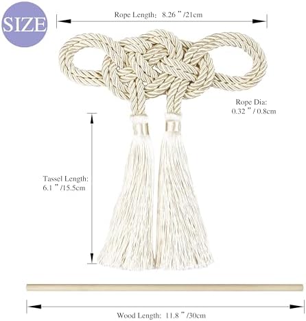 Elegant Curtain Tiebacks with Tassel 2pack