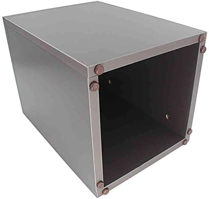 FixtureDisplays 115x115x36 Inch Grey Wood Cube Display Riser Stand 1