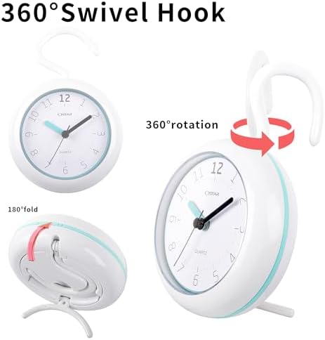 OSTAR 2PCS Waterproof Shower Clock with AA Battery