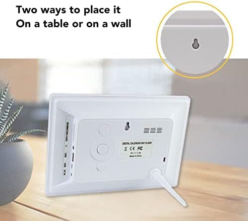 Tangxi 7 Inch Auto Dimmable Digital Day Clock with 8 Languages