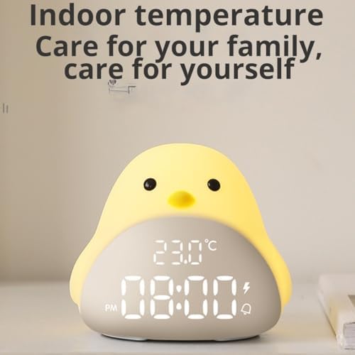 Kids Alarm Clock with Cute Chick Design White