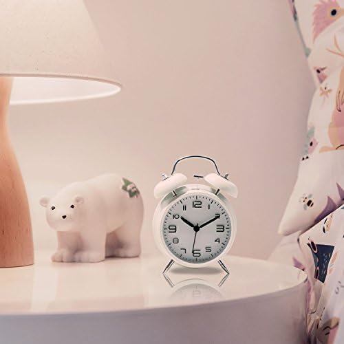Betus Non-Ticking Twin Bell Alarm Clock with Backlight and Matte Metal Frame