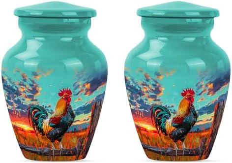 Charming Rooster Urn for Ashes Keepsake