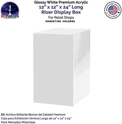 White Acrylic Display Box with Open Side 12x12x24
