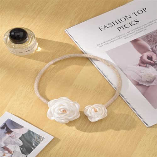 SUQ I OME 2 Pieces Handmade Artificial Flower Curtain Holdbacks