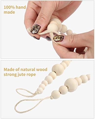 DF DUALFERV Wood Bead Garland 84 Inch Boho Decor