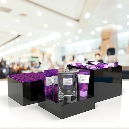 Marketing Holders 3 Piece Acrylic Display Riser Boxes Black
