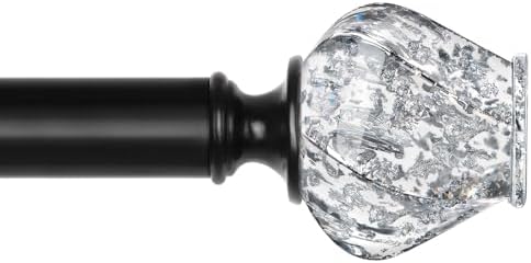 HOTOZON Black Curtain Rod 72-144 Inches Single Rod
