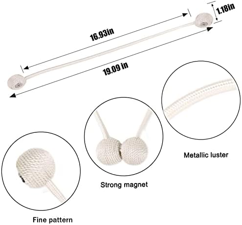 2 pcs Magnetic Curtain Holdbacks Beige