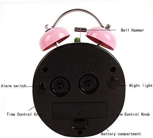 3 Inch Strawberry Twin Bell Alarm Clock With Backlight