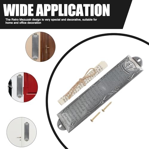 Veemoon Metal Mezuzah with Scroll for Door
