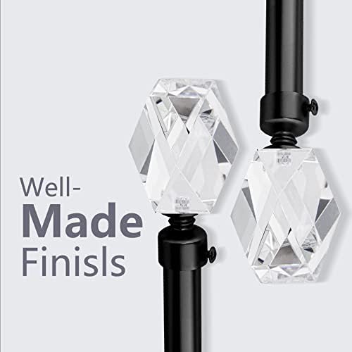 SOMINS 34 Inch Adjustable Curtain Rods Black 72-144 In