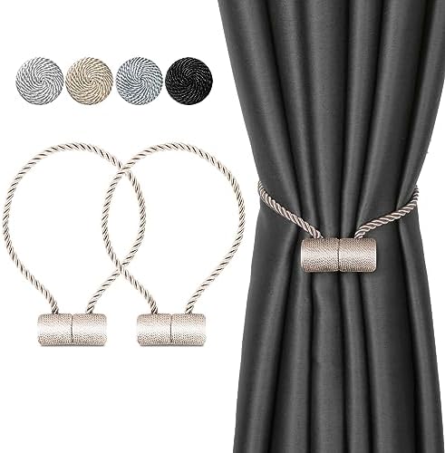 4pcs Magnetic Curtain Tiebacks with Woven Design