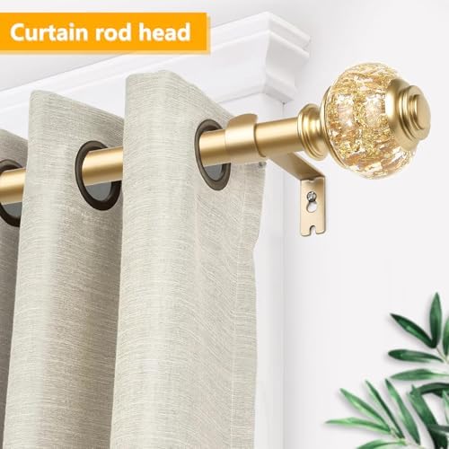 1 Inch Adjustable Curtain Rods with Crystal Finials