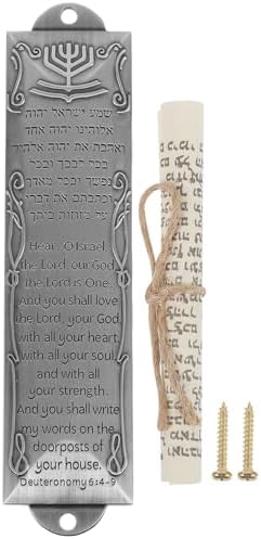 Veemoon Metal Mezuzah with Scroll for Door