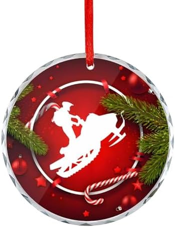 Snowmobile Car Glass Ornament 31 Inch Christmas Decor