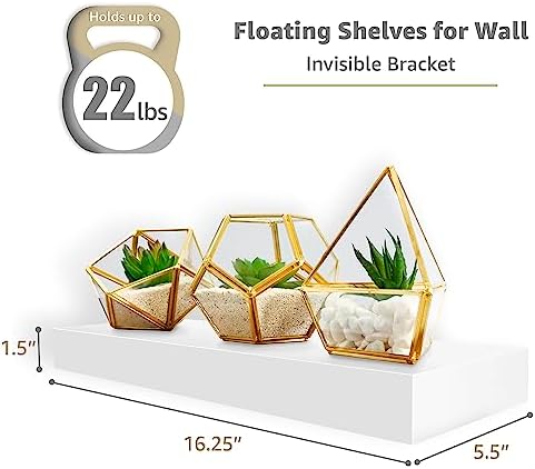 Sorbus Floating Shelves for Wall 3 Pack White
