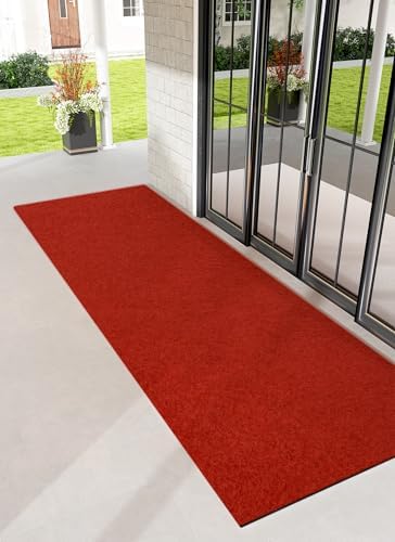 Socomf Red Carpet Runner 3x10 ft Dark Red Non-Slip Aisle Rug