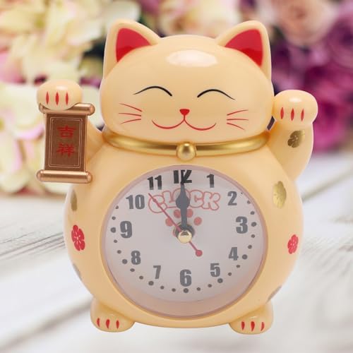 Yosoo Cartoon Lucky Cat Alarm Clock with Good Fortune